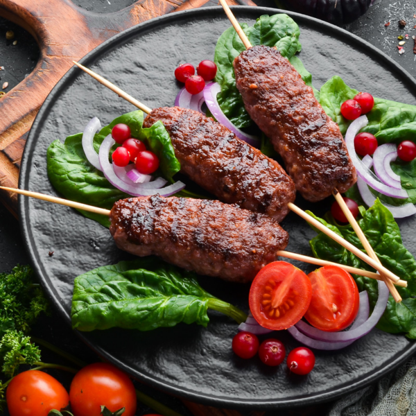 Bœuf façon kefta ,semoule au curry,tajine de légumes