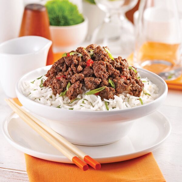 Boeuf haché (frais) aigre doux au riz parfumé