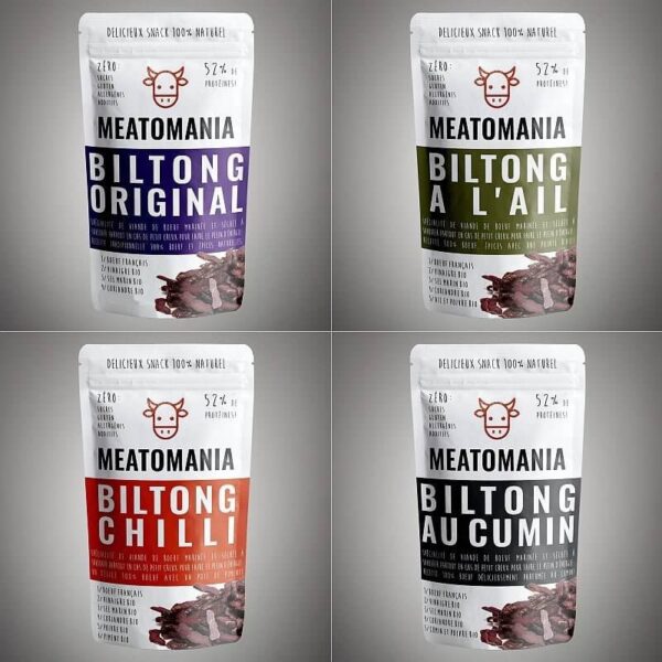 Snack protéine Biltong(local) CUMIN (50g) viande séchée