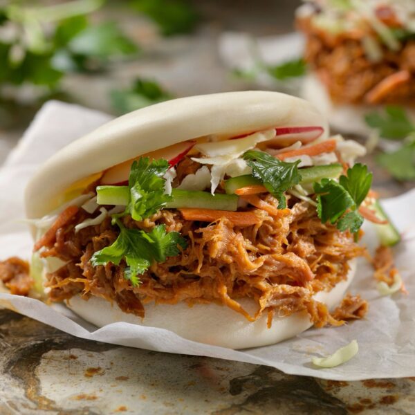 Bao burger pull pork effiloché