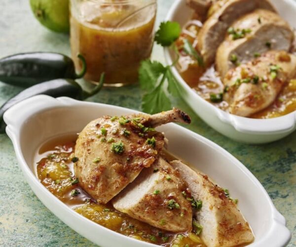 Beau Suprême de poulet rôti sur la peau..