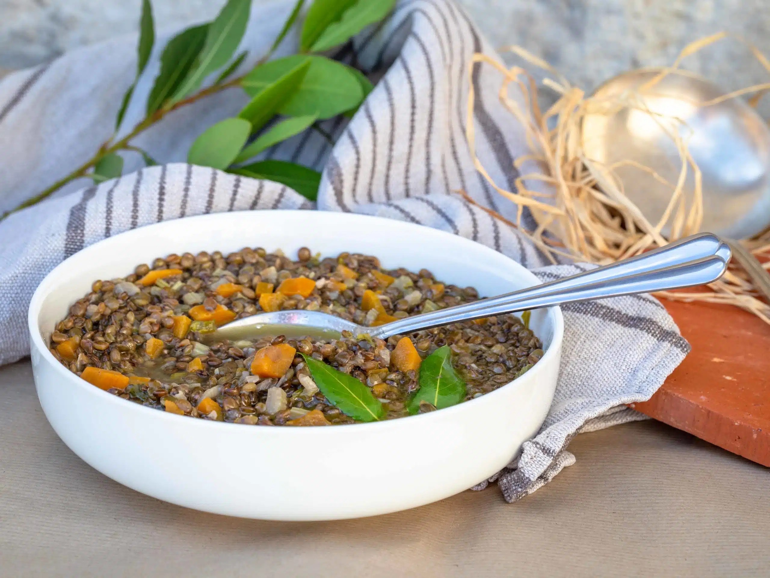 Mijoté de volaille aux champignons et lentilles du Berry